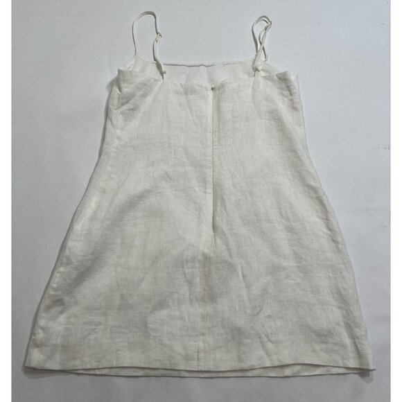 Venroy Linen Panelled Mini Dress in White - Picture 4 of 5